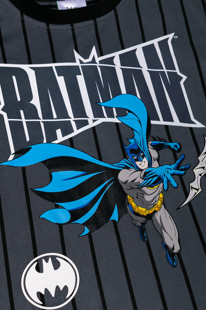 Batman Stripe Short Sleeve T-Shirt Dark Grey