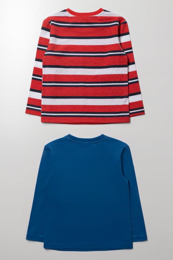 2 Pack Long Sleeve T-Shirts Red And Blue (2)