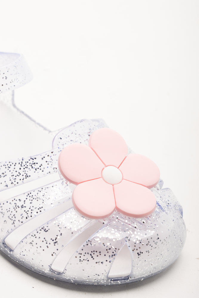 Daisy Glitter Sandals Clear (2)