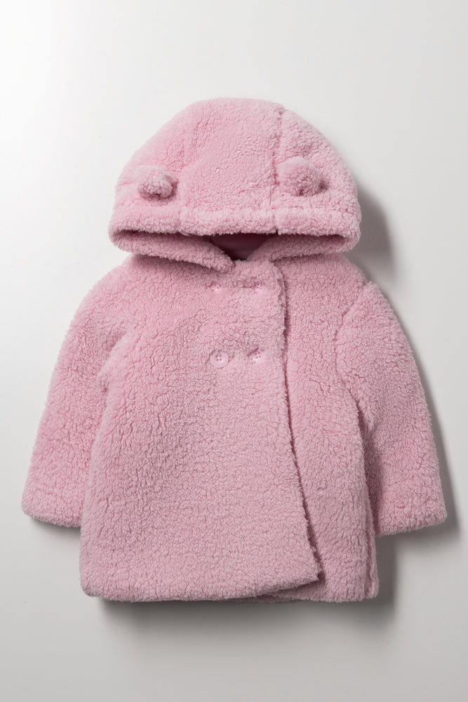 Hooded Sherpa Jacket Pink