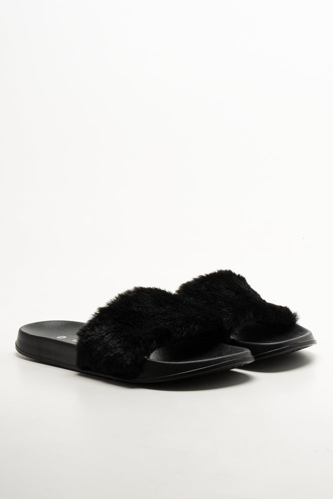 Fur Slides Black
