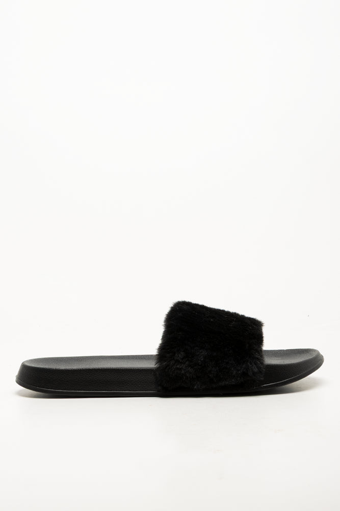 Fur Slides Black