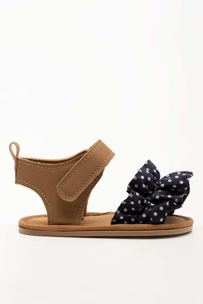 Frill Sandals Black And Natural