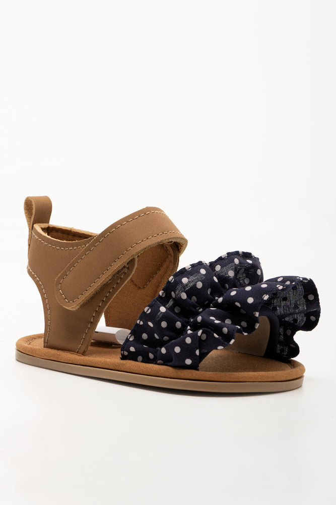 Frill Sandals Black And Natural