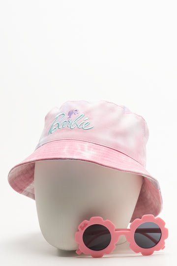 Barbie Bucket Hat And Sunglasses Set Pink
