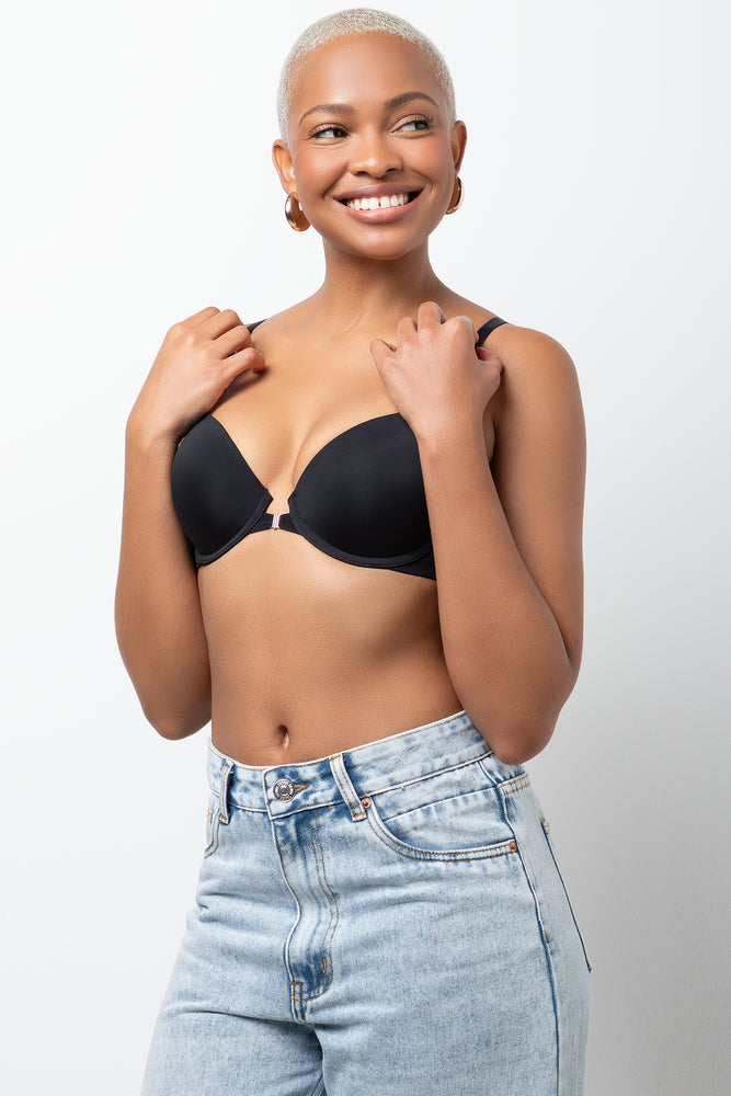 Front Clip T-Shirt Bra Black