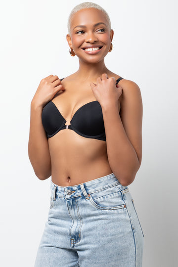 Front Clip T-Shirt Bra Black