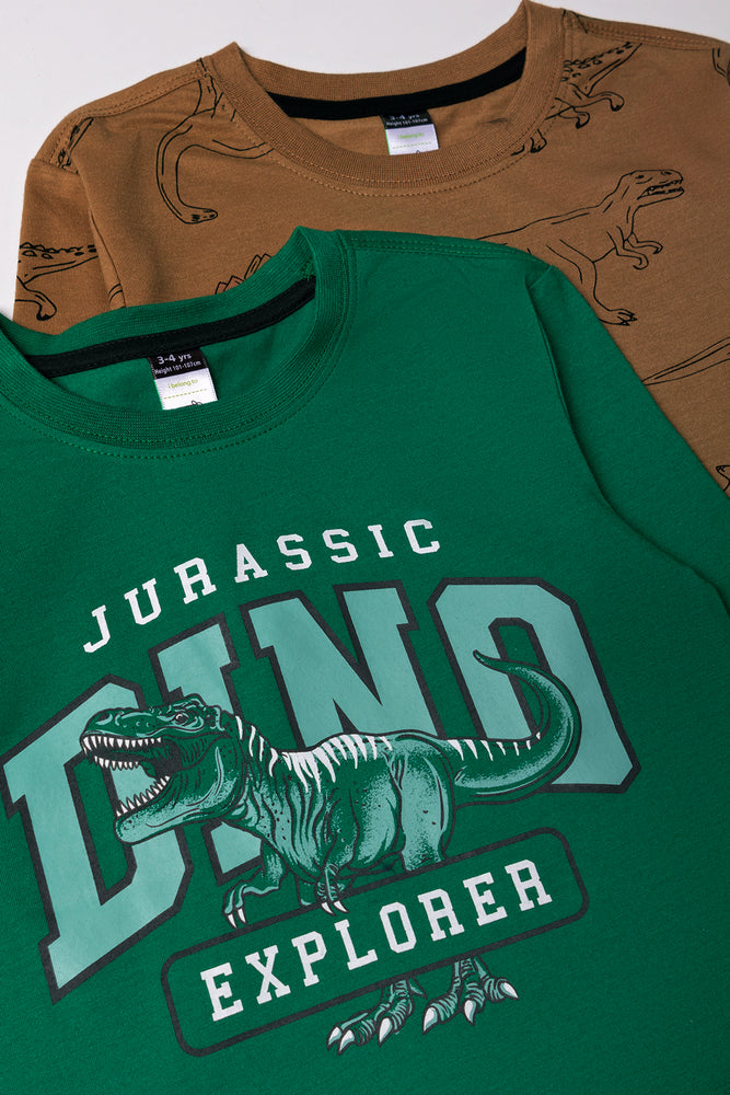 2 Pack Long Sleeve T-Shirts Green