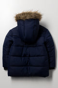 Hooded Puffer Coat Navy (2)