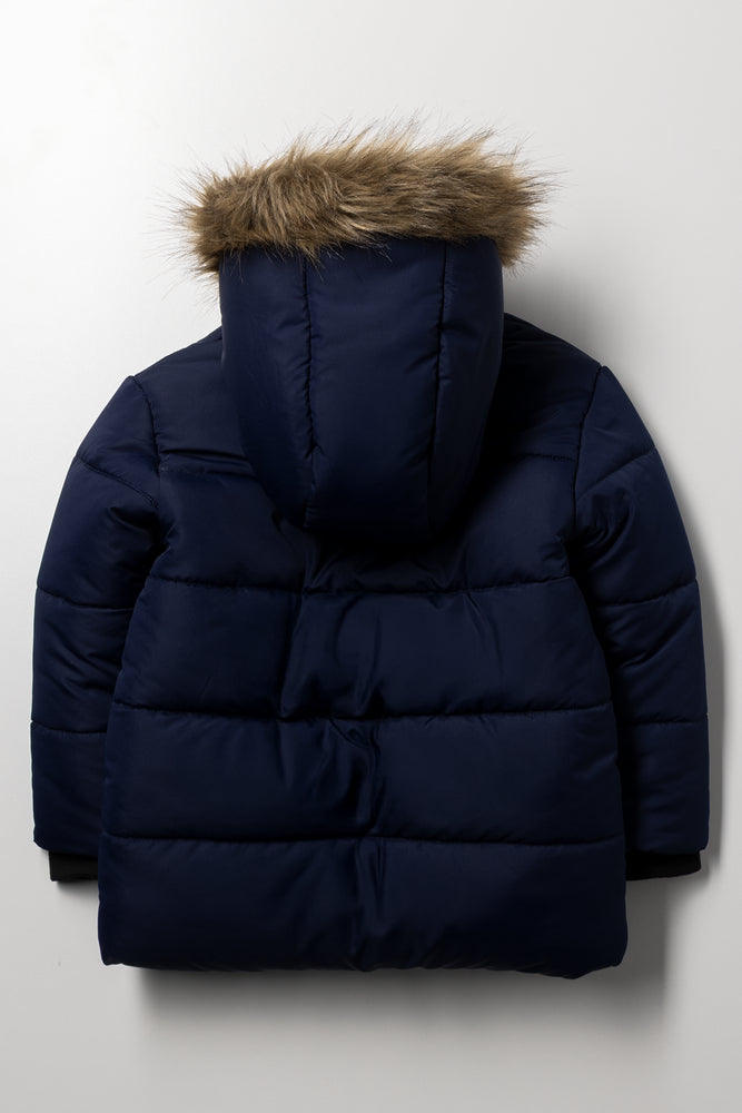 Hooded Puffer Coat Navy (2)