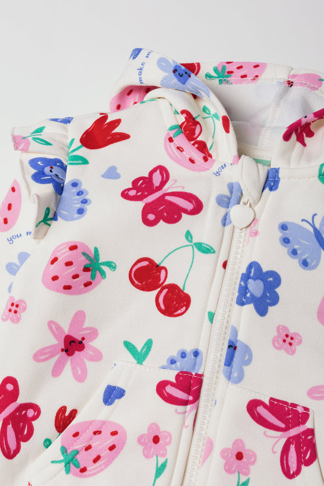 Zip Through Tracktop Cream