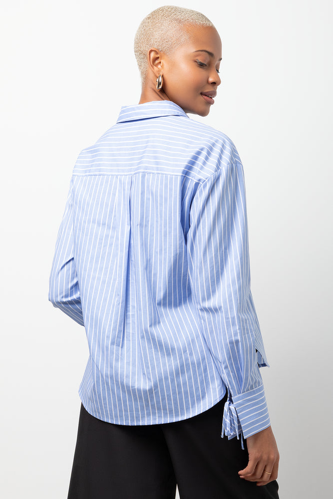 Long Sleeve Striped Shirt Blue (2)