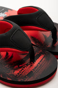 Palm Tree Padded Flip Flops Red And Black (2)