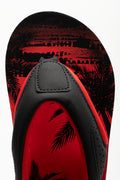 Palm Tree Padded Flip Flops Red And Black (4)