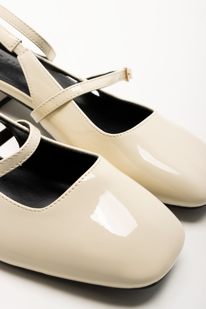 Ankle Strap Mini Block Heels Cream (2)