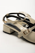 Ankle Strap Mini Block Heels Cream (3)