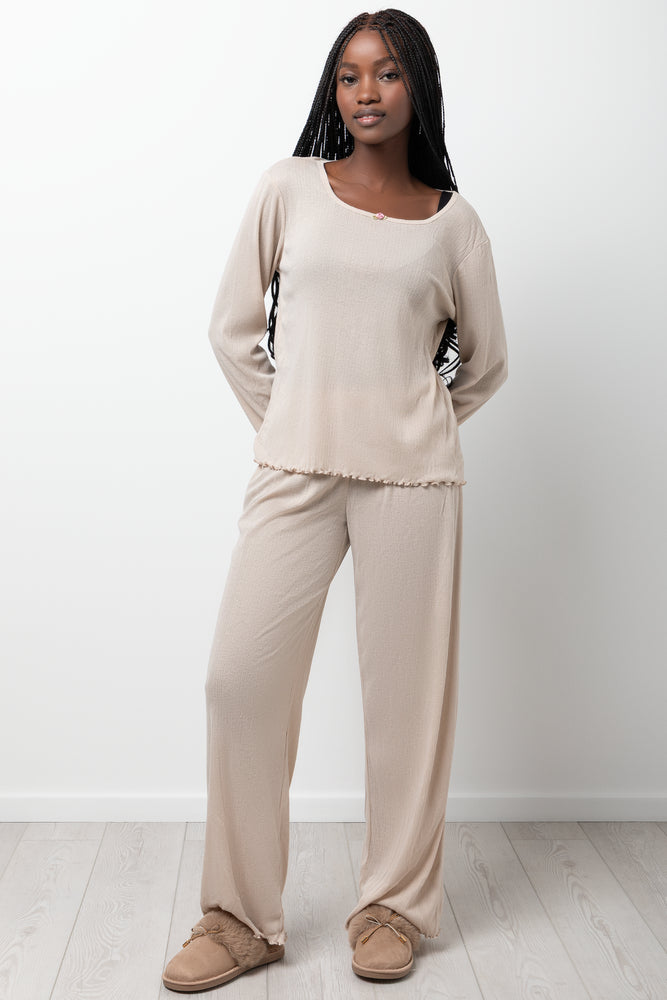 Long Sleeve Pyjama Set Natural
