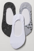3 Pack Animal Footliners Grey And White