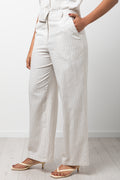 Striped Linen Blend Pants Cream (1)