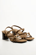 Strappy Block Heel Tan