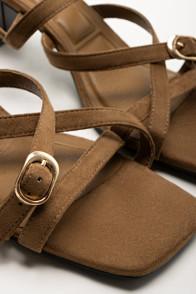 Strappy Block Heel Tan (2)