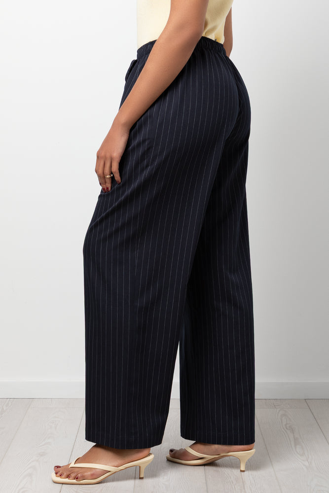 Pin Stripe Pull On Pants Navy