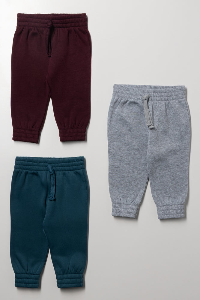 3 Pack Trackpants Teal, Burgundy And Grey