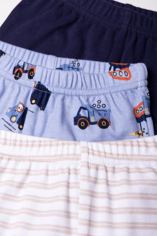 3 Pack Leggings Blue And Natural