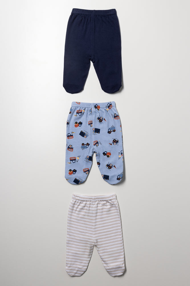 3 Pack Leggings Blue And Natural (2)