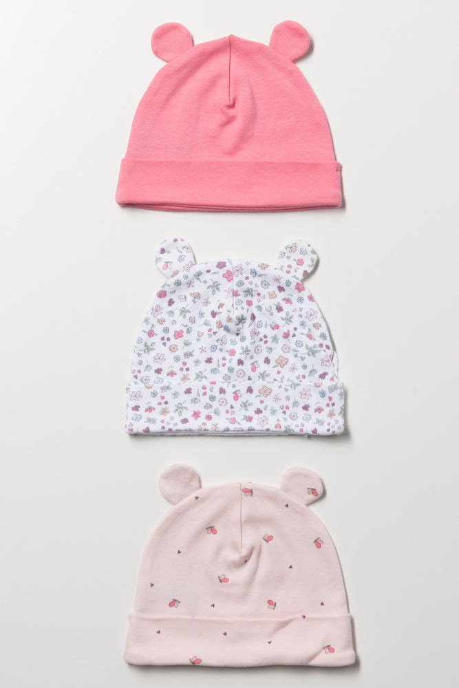3 Pack Baby Girl Beanies