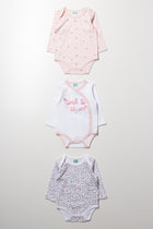 3 Pack Bodyvests Pink And White
