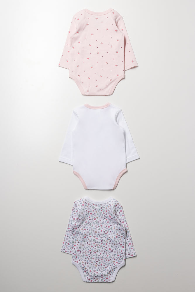 3 Pack Bodyvests Pink And White (2)