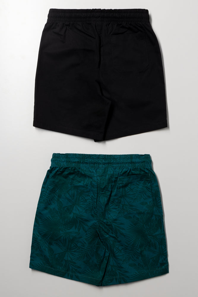 2 Pack Shorts Black And Blue (2)