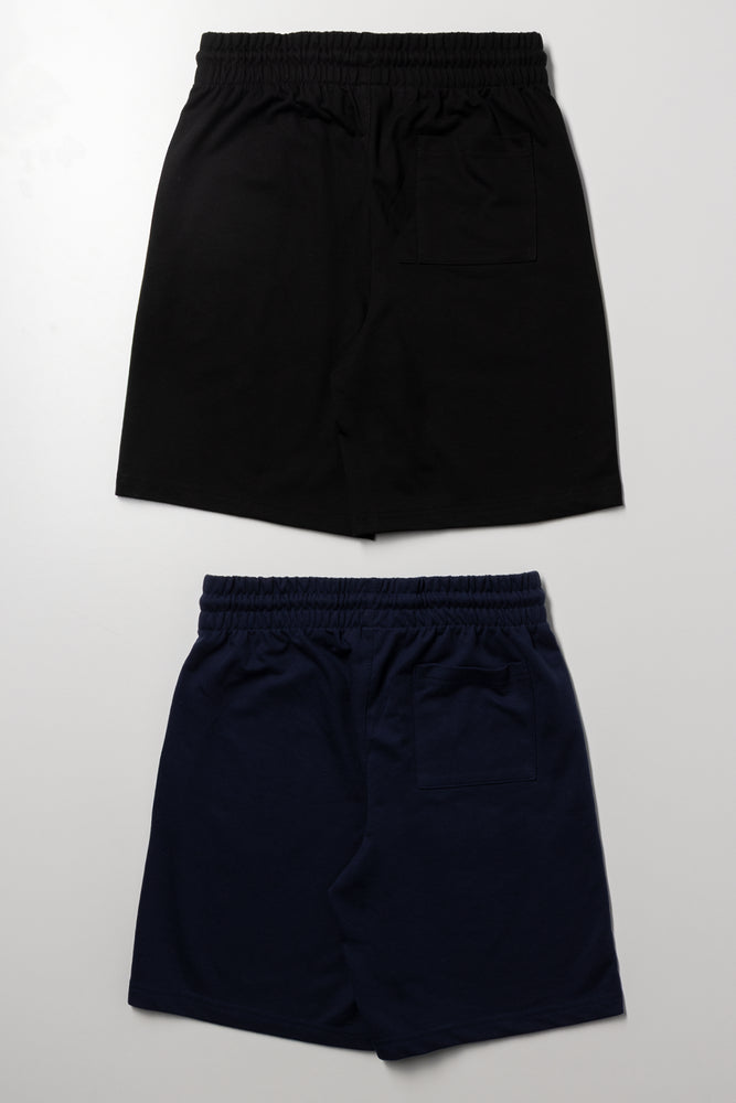 2 Pack Shorts Black And Navy (2)