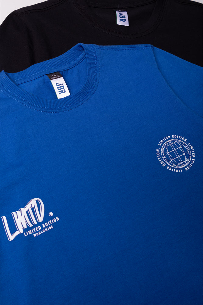 2 Pack Short Sleeve T-Shirts Blue And Black