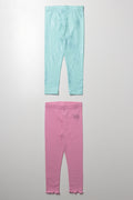 2 Pack Leggings Blue And Pink
