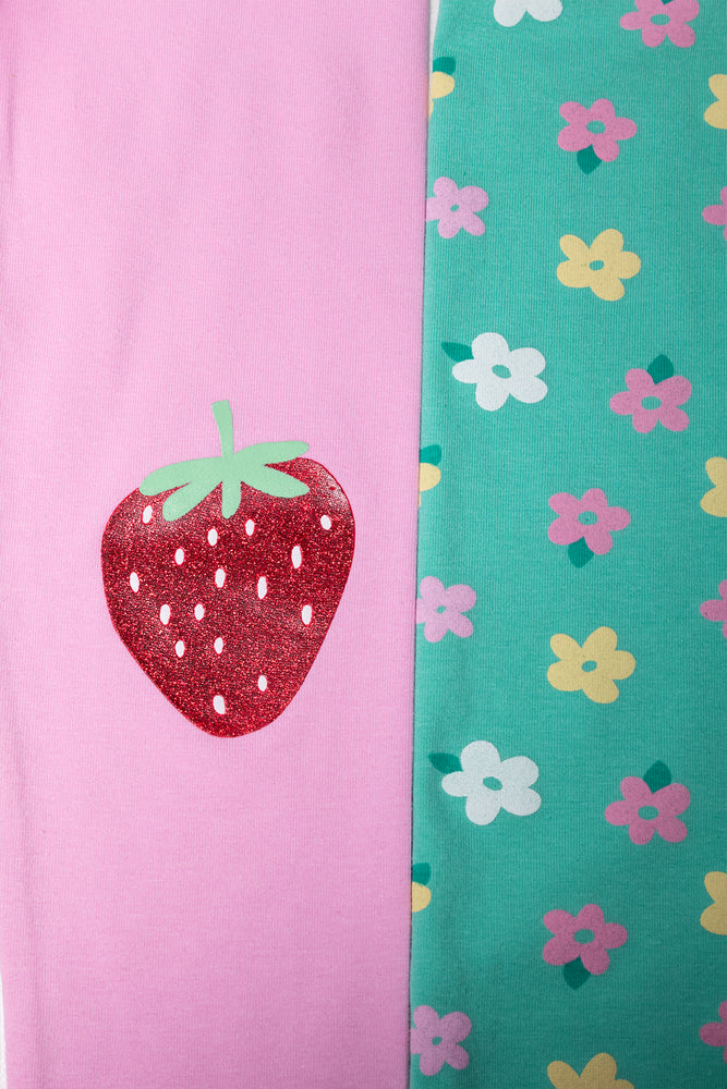 2 Pack Leggings Green And Pink