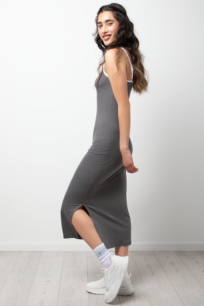 Strappy Bodycon Dress Dark Grey