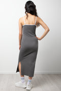 Strappy Bodycon Dress Dark Grey (2)