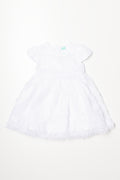Flower Tulle Dress White