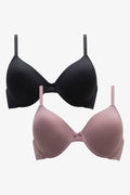 2 Pack T-Shirt Bras Black And Mocha (3)