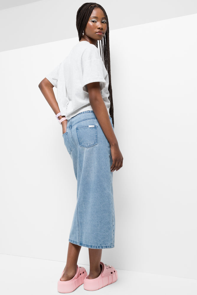 Denim Midi Skirt Mid Blue (2)