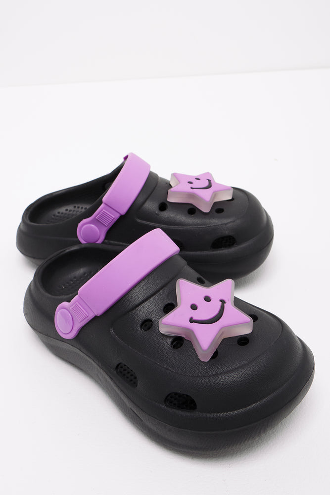 Smiley Star Clog Black