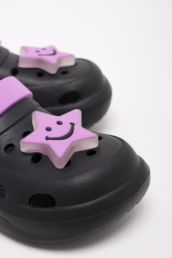 Smiley Star Clog Black (2)