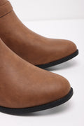 Buckle Trim Boots Natural (2)