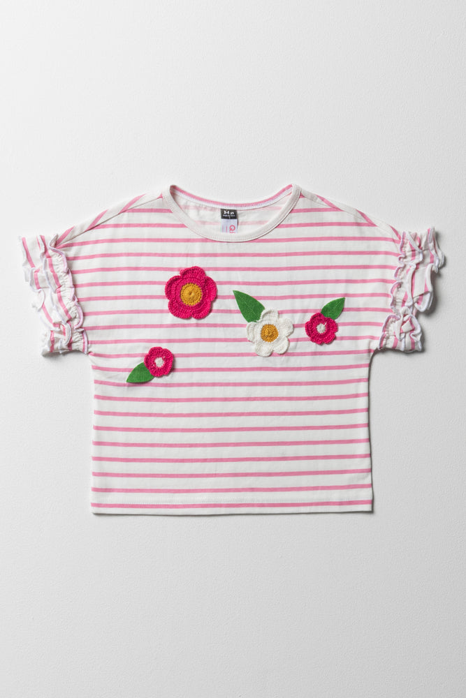 Stripe T-Shirt Pink And White