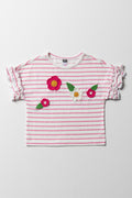 Stripe T-Shirt Pink And White