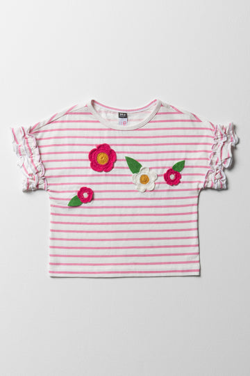 Stripe T-Shirt Pink And White