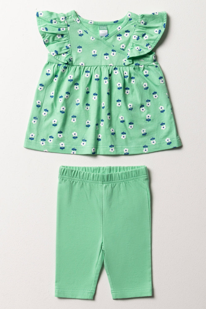 Leggings and Top Set Green