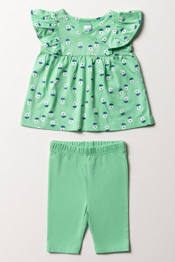 Leggings and Top Set Green